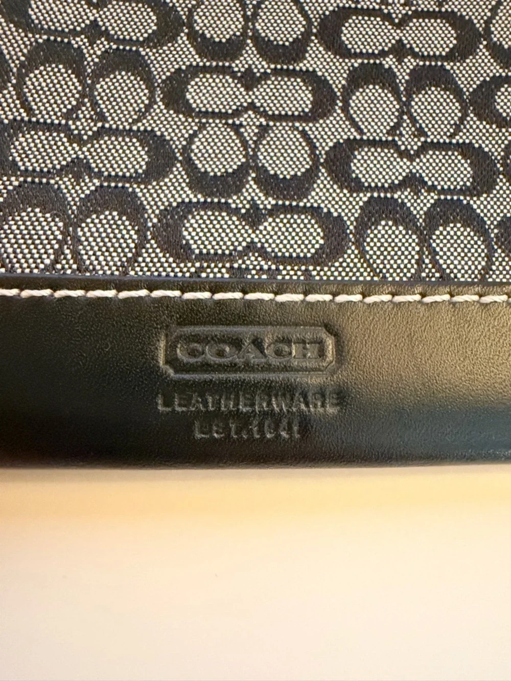 Coach Black and Gray Signature Canvas Mini Skinny ID Case/Card Holder - Picture 2 of 4